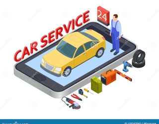 auto-services-mobile-app-isometric-car-service-vector-concept-auto-repair-equipment-tires-technician-auto-services-mobile-app-159243060