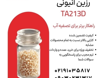 رزین آنیونی کنفتک TA213D :  دمینرالیزاسیون و حذف مواد آلی 